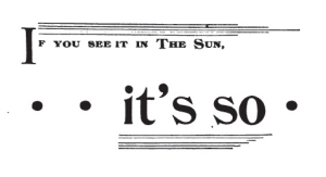 Sun Newspaper, New York ad 1892