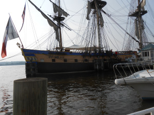 Full shot of 18th century ship