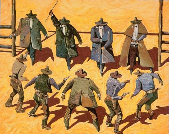 Artist Thom Ross has painted this depiction of the OK Corral gunfight.