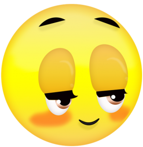 blushing emoji face