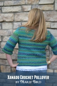 Free Pattern and Video Tutorial for the Xanadu Crochet Pullover by Marly Bird. www.MarlyBird.com