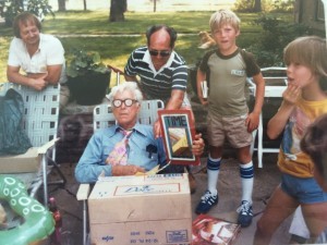 My grandfather, uncles, cousin and sister during a typical 