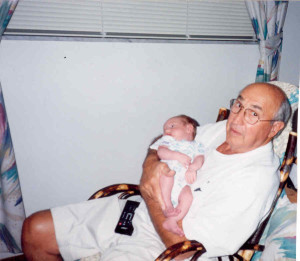 My son with grandpa. 