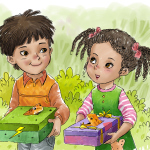 The Celebrated Jumping Frog - Dylan, Zoe, and their frogs