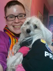 Cheryl and her dog, Petal!