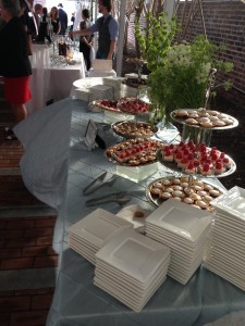 lovely food options, and on the table behind, a special signature cocktail that featured a smoked flavor, which I suppose is suitable. 