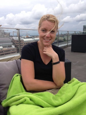 Sen tog jag snabbfika med Bergfeldt på Aftonbladets terrass. Det är så himla fint där.