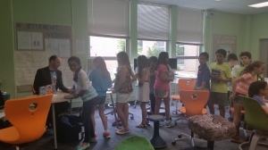 Everyone wanted to get their books signed!