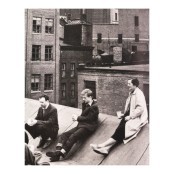 Agnes Martin Coenties Slip rooftop with Jack Youngerman and Ellsworth Kelly, 1957.