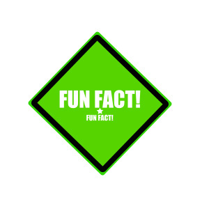 Fun fact white stamp text on green background