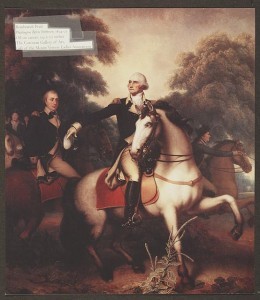 Washington before Yorktown, with the Marquis de Lafayette to the immediate right. Painting by Rembrandt Peale. Prints and Photographs Division. 
