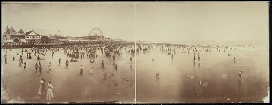 Panorama of beach and boardwalk from pier, Atlantic City. 1897. Prints and Photographs Division.