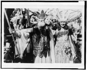 Neptune (Hudson Maxim), Miss America (Margaret Gorman) at Atlantic City Carnival, Sept. 7, 1922. Photo by Bain News Service. Prints and Photographs Division. 