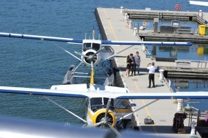Two of the seaplanes waiting to take you away