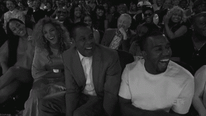 Beyonce Jay Kanye Laughing