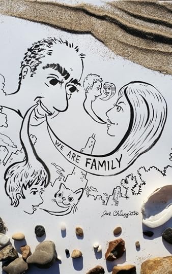 We Are Family - Silly Daddy Comic and Photo with Sand and Rocks at the Beach by Joe Chiappetta