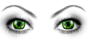 beautiful woman's eyes isolated on a white background