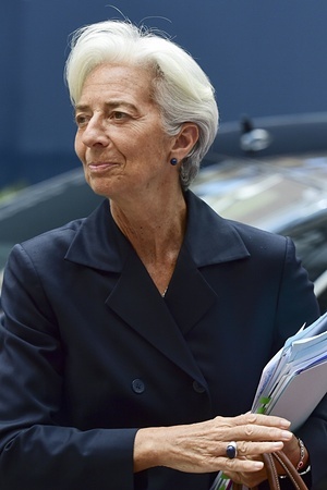International Monetary Fund (IMF) chief Christine Lagarde arrives for a Eurogroup meeting at the EU headquarters in Brussels on June 27, 2015. AFP PHOTO/ JOHN THYSJOHN THYS/AFP/Getty Images