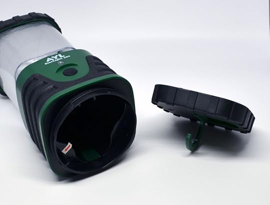 How you insert the batteries. Note the hook on the battery cover.