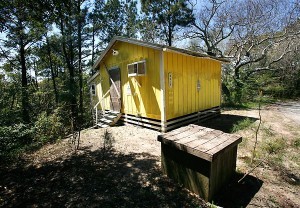 A photo of the legendary Nags Head Yellow Cottage by Chris Curry of the Virginian-Pilot.