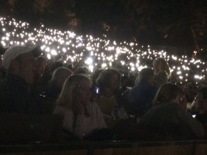 The cell phone flashlight app becomes magical at the Hollywood Bowl