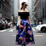 floral blue skirt