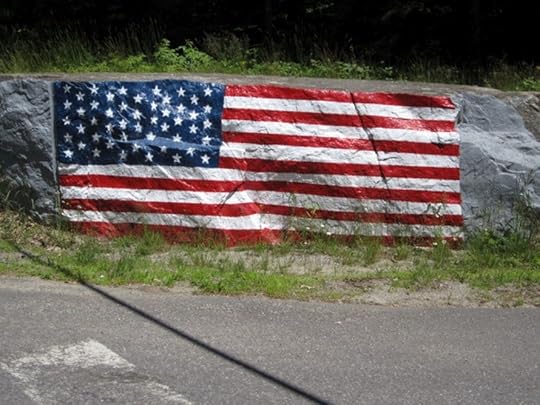 Painted-on flag; Georgetown, Maine.