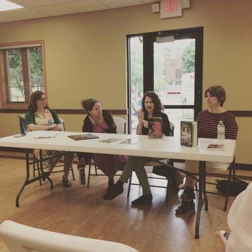 Discussing our writing processes at Deep Valley Homecoming. Photo swiped from Nancy Piccone, with thanks!