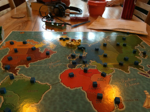 Your POV character is playing the game Risk with some family members and is losing badly. How does he or she respond to losing? Does a sibling use this moment as an opportunity to talk about their childhoods? How does your POV character respond to the story the sibling spins?