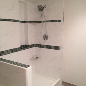 Gobs of grout and crooked walls.