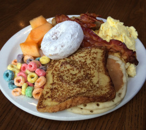My 11-year-old's breakfast buffet plate. Future food stylist, perhaps?