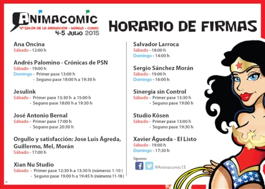Horarios firmas Animacomic Málaga 2015