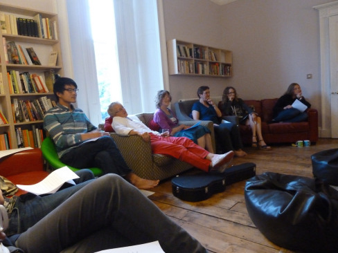 Readings on the last night (the guitar came later)