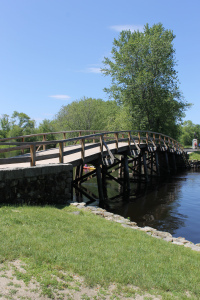 A replica of the original Old North Bridge