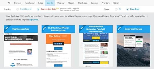 Optin page templates in Leadpages