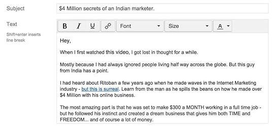 Email Instruments email swipe