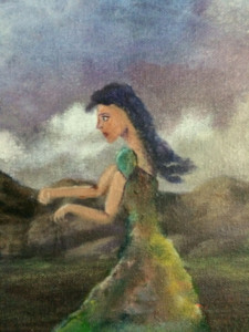 A cloudy start (closeup of girl) Work in process Dawn Blair ©2015