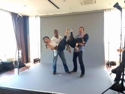 Having fun at the EW photo shoot.