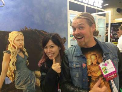 Daenerys and Akemi with Dark Horse's rockin' Publicity Coordinator Aub Driver.