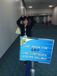 One hour before the panel, people are already lining up!