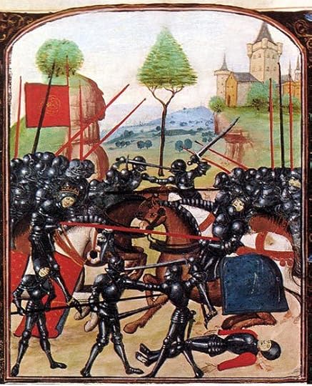 War of the Roses. Illustration of the Battle of Barnet (14 April 1471) on the Ghent manuscript, a late 15th-century document
