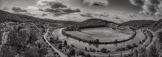 Bend in the Neckar River in Black and White © Harold Davis