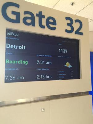 Boarding Flight from Boston to Detroit