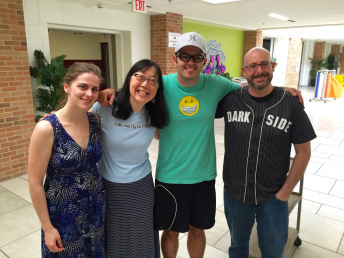 Jess Keating, Debbie Ohi, Colby Sharp and Josh Funk meet