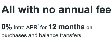 Balance transfers are 3%, but this could be a good way to float a balance for a year if you need it