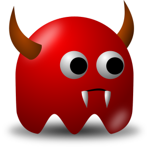 Cartoon image of Pacman demon