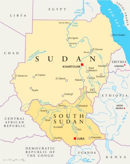 Sudan and South Sudan Political Map. © PeterHermesFurian via iStock.