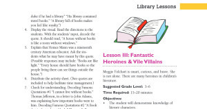 Inkheart Library Lessons