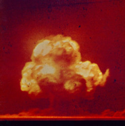 The Trinity Test The photo is courtesy Los Alamos National Laboratories; it is reproduced on the front cover of Los Alamos: Beginning of an Era, 1943-1945 (Los Alamos: Public Relations Office, Los Alamos Scientific Laboratory, ca. 1967-1971).