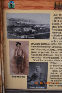 historic marker near Lincoln, NM